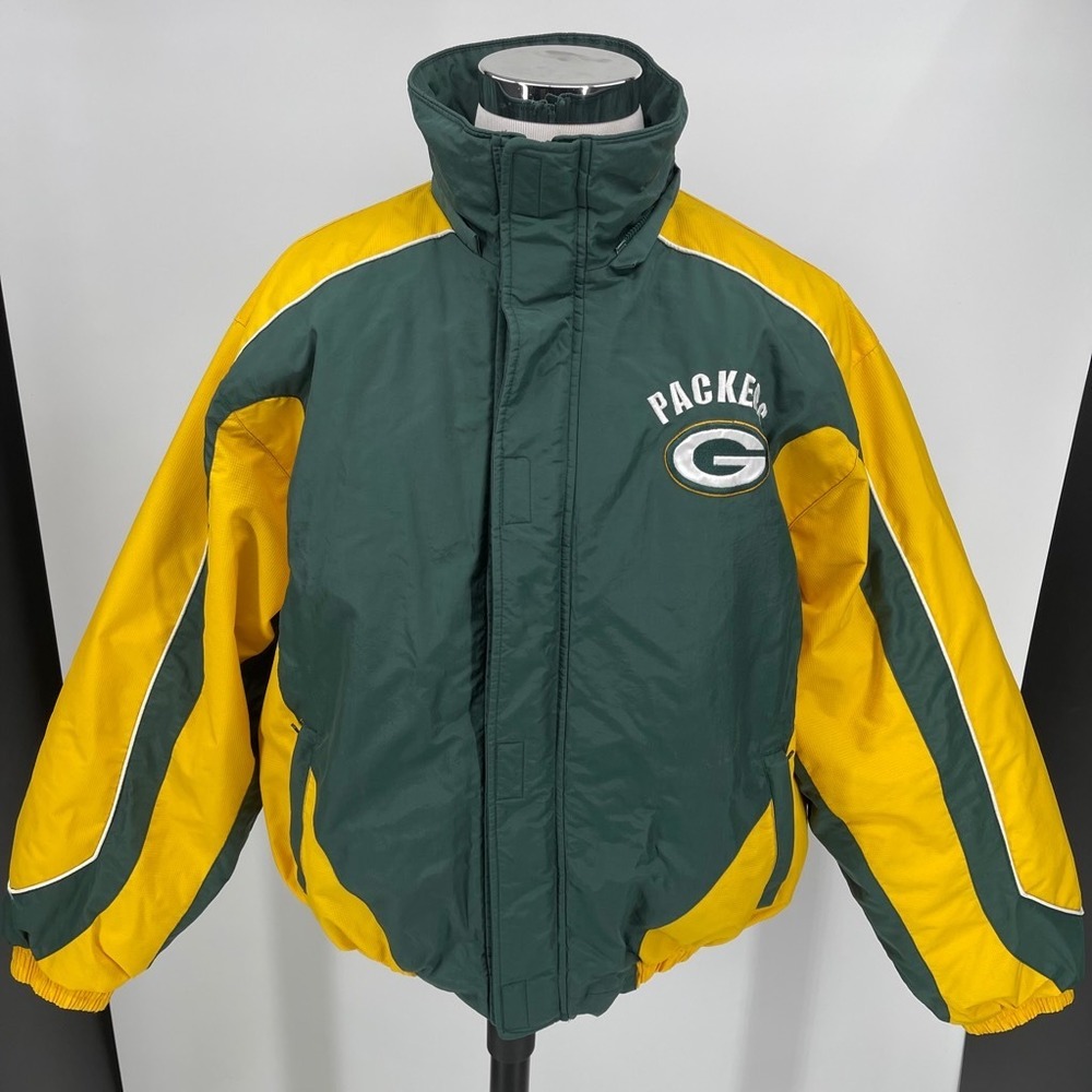 Green Bay Packers G-III Apparel Jacket MENS Green Gold Colorblock Pockets Zip XL